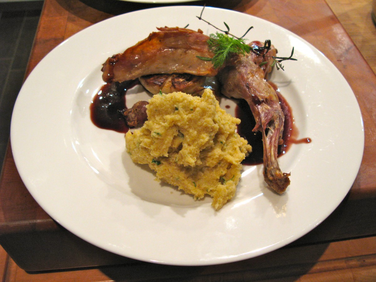 Confiertes Kaninchen mit Fenchel und&nbsp;Polenta